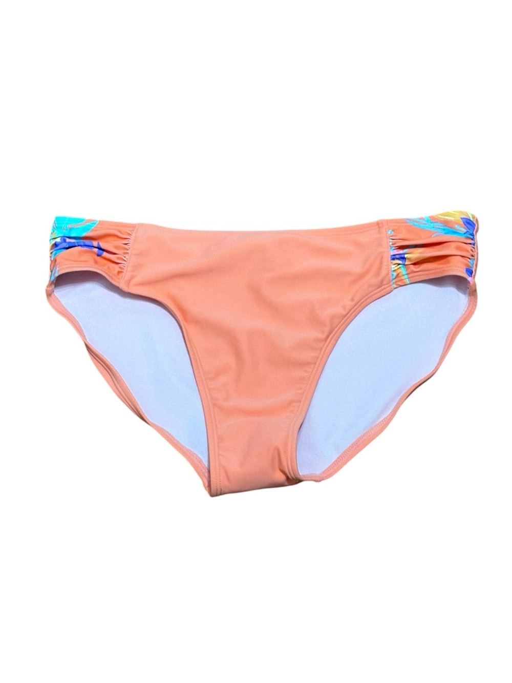 SO Peach Bikini Bottoms with Tropical Side Accents, Size 16 Youth NEW